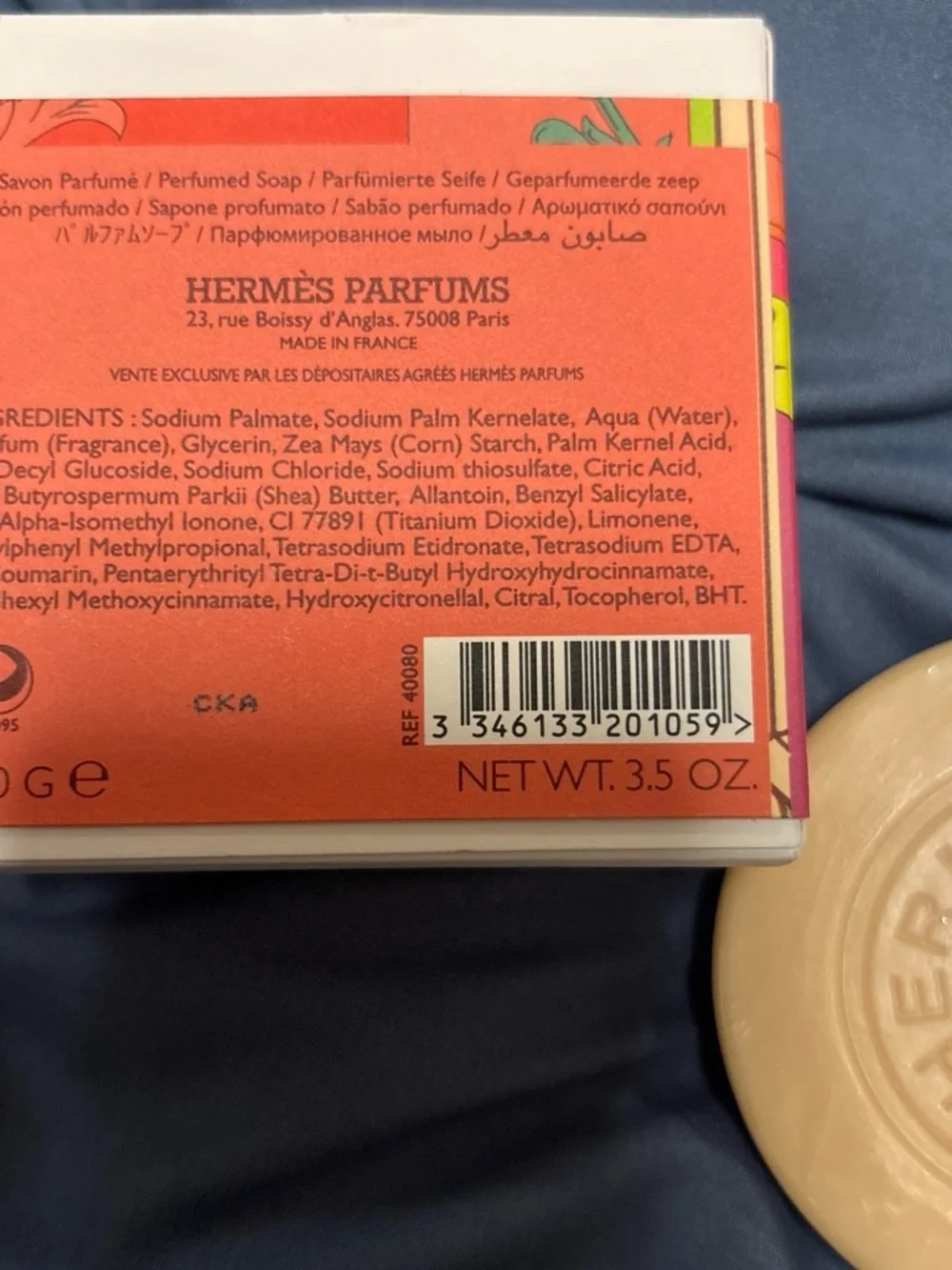 Hermes Twilly d'Hermès Beige Soap with Colorful Box